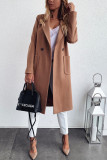 Fashion British Style Solid Patchwork Turndown Collar Outerwear