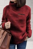 Fashion Street Solid Split Joint Turtleneck Tops