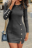Fashion Street Solid Split Joint O Neck Princess Dresses