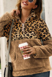 Fashion Patchwork Long Sleeve Leopard Print Top