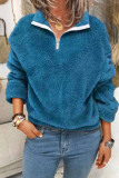 Fashion Casual Solid Split Joint Turtleneck Tops