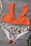 Fashion Sexy Print Split Joint Swimwears