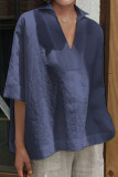 Fashion Celebrities Solid V Neck Tops