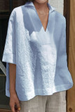 Fashion Celebrities Solid V Neck Tops