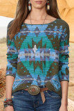 Fashion Street Geometric O Neck Tops
