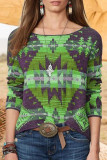 Fashion Street Geometric O Neck Tops
