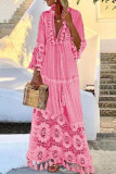 Fashion British Style Solid Patchwork V Neck A Line Dresses