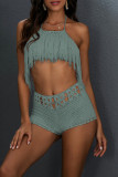 Fashion Sexy Solid Frenulum Swimwears Cover Up