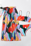 Fashion Sexy Print Split Joint Swimwears