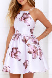 Fashion Celebrities Solid Split Joint Spaghetti Strap Lantern Skirt Dresses