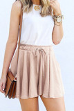 Fashion Casual Solid Frenulum Loose High Waist Bottoms