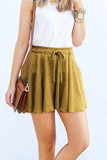 Fashion Casual Solid Frenulum Loose High Waist Bottoms