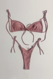 Fashion Simplicity Solid Frenulum Swimwears