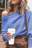 Street Solid Split Joint Off the Shoulder Tops