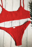 Sexy Solid Backless Fold Basic Swimwears