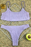 Sexy Solid Backless Fold Basic Swimwears