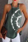 Fashion Street Print Patchwork O Neck Tops