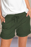 Fashion Simplicity Solid Straight Mid Waist Bottoms