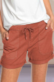 Fashion Simplicity Solid Straight Mid Waist Bottoms
