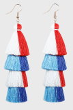 Color Lump Tassel Split Joint Earrings