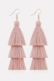 Fashion Gradual Change Solid Tassel Split Joint Earrings