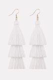 Fashion Gradual Change Solid Tassel Split Joint Earrings