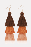 Fashion Gradual Change Solid Tassel Split Joint Earrings