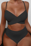 Fashion Simplicity Solid Split Joint Swimwears