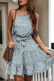 Fashion Casual Print Patchwork O Neck A Line Dresses