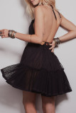 Fashion Street Polka Dot Split Joint V Neck Irregular Dresses