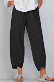 Fashion Casual Solid Pocket Loose High Waist Pencil Bottoms