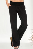 Fashion Casual Solid Pocket Loose High Waist Wide Leg Bottoms
