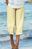 Fashion Casual Solid Pocket Loose Wide Leg Bottoms