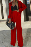Elegant Solid Buckle Shirt Collar Long Sleeve Two Pieces
