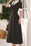 Fashion Street Print Split Joint Peter Pan Collar A Line Dresses