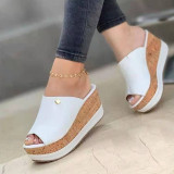 Fashion Street Split Joint Fish Mouth Shoes