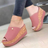Fashion Street Split Joint Fish Mouth Shoes