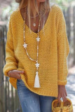Fashion Casual Solid Split Joint V Neck Tops