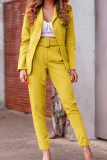 Fashion Casual Solid Split Joint Turndown Collar Long Sleeve Two Pieces