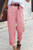 Fashion Casual Solid Straight High Waist Bottoms