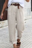 Fashion Casual Solid Straight High Waist Bottoms
