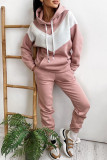 Fashion Sportswear Solid Split Joint Hooded Collar Long Sleeve Two Pieces