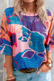 Casual Street Print Basic O Neck T-Shirts