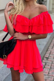 Fashion Celebrities Solid Split Joint Off the Shoulder A Line Dresses
