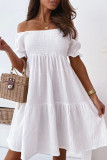 Fashion Casual Solid Split Joint Off the Shoulder Princess Dresses