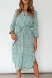 Fashion Casual Leopard Split Joint V Neck A Line Dresses