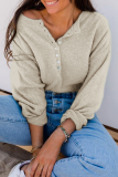 Casual Elegant Solid Buckle O Neck Tops