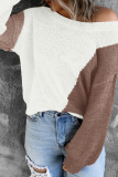 Street Color Lump Basic O Neck Tops