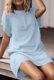 Casual Solid Basic O Neck Short Sleeve Two Pieces