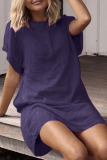 Casual Solid Basic O Neck Short Sleeve Two Pieces